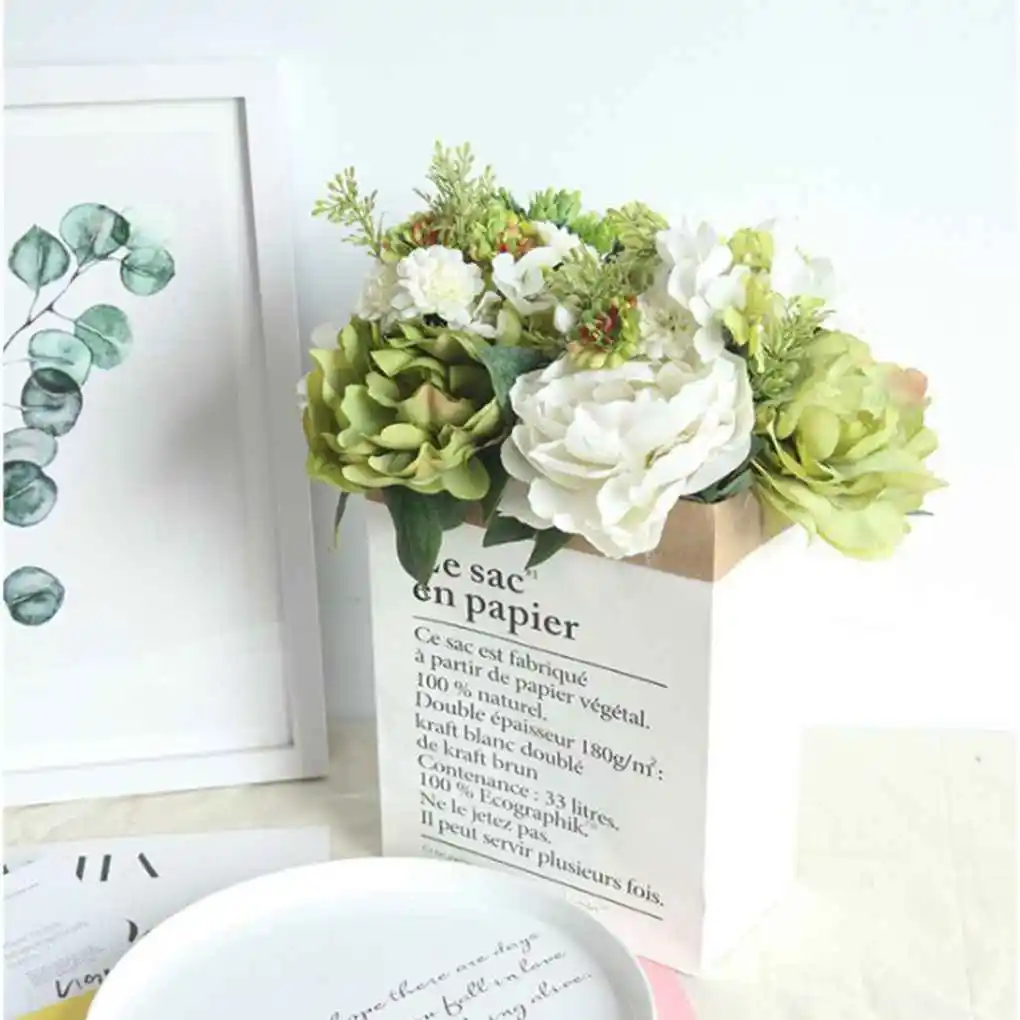 Nordic Style Kraft Paper Vase Double-Layer Thickened Plant Flower Potted Storage Bag Home Wedding Party Decoration | Дом и сад