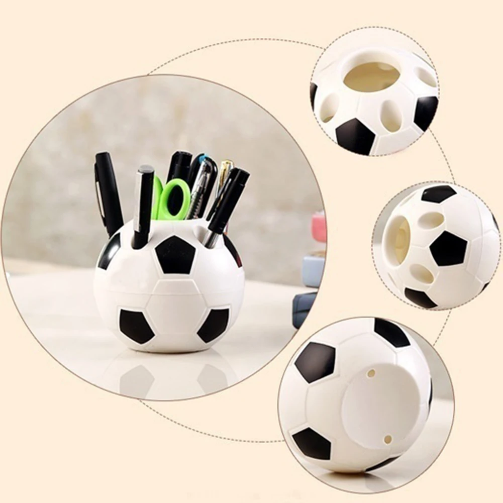 

Soccer Shape Creative Makeup Brush Holder Pen Pencil Tidy Stationery Desk Football Container Home Decoration Student Gifts