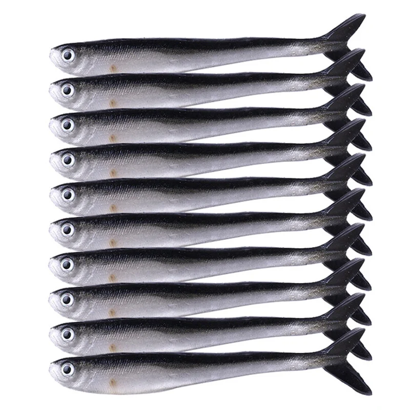 

Black and White Bionic Small Fish Silicone Soft Fishing Lure Soft Lure Artificial Bait Loach Fake Bait 8cm 2G Fish Lures