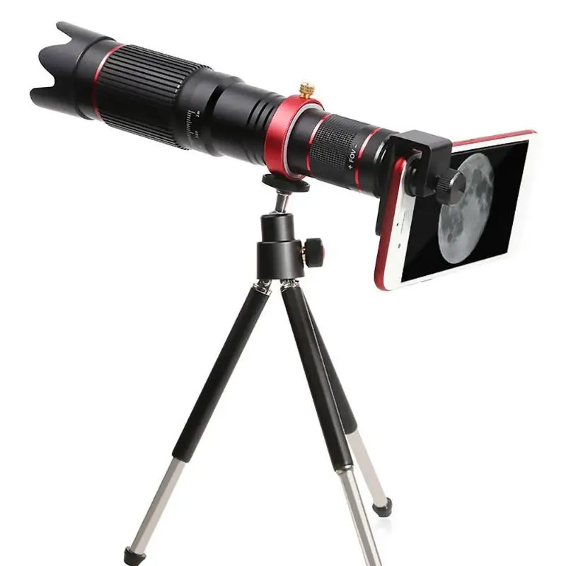 

Оптический зуммируемый объектив для камеры 4K HD 36X, телескоп, телескоп со штативом и зажимом для телефона Samsung, Huawei