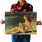 Плакат из крафт-бумаги Мэрилин Монро, звезда, украшение для дома, спальни, настенное искусство, живопись, сердечник 50,5x35 см