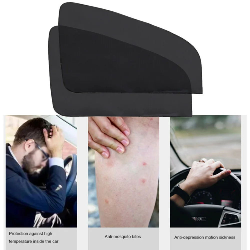 

Black Sunshade Car Curtain Front+Rear Mesh Mesh Fabric Shield Side Window