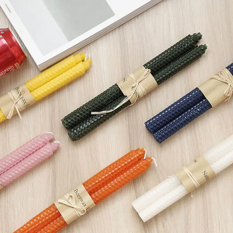 

100% Beeswax Hand Rolled Candles Home Party Dinner Bistro Candles