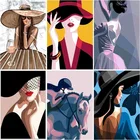 Алмазная 5D картина JIEME, абстрактная женщина, полностью круглая Алмазная вышивка Стразы, детская вышивка крестиком, мозаика, домашний декор