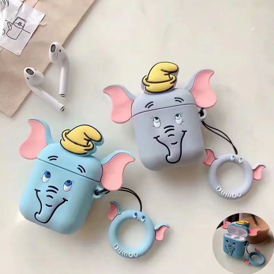 Милый мультяшный слон Дамбо наушники гарнитура Аксессуары Силиконовый чехол для