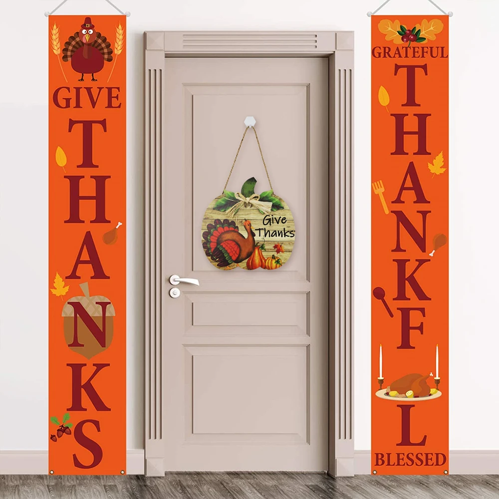 

Country Style American Thanksgiving Welcome Door Listing Wooden Harvest Festival Pumpkin Home Decoration Crafts