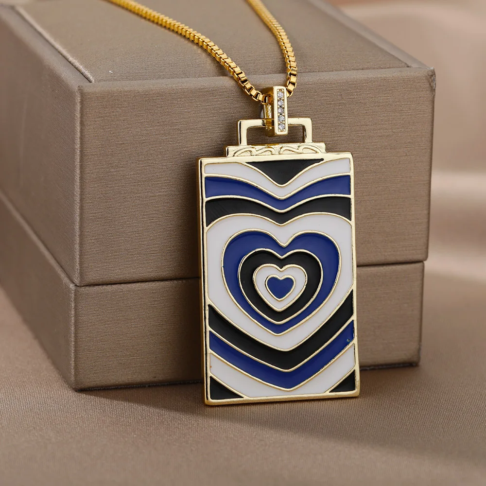 

Tarot Cards Esotericism Pendant Necklace For Women Men Dainty Enamel Multi-layer Heart Necklace Amulet Choker Party Jewelry Gift
