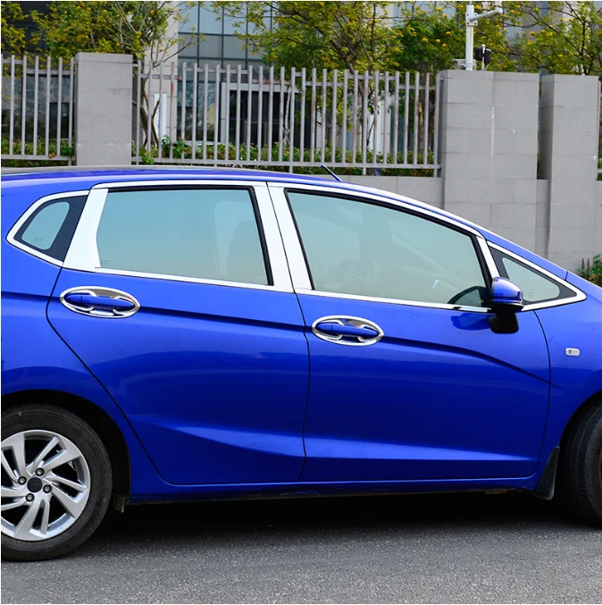 

Стайлинг автомобиля, отделка столба окна из нержавеющей стали, автомобильная наклейка для Honda FIT 2014-2018, автомобильные аксессуары