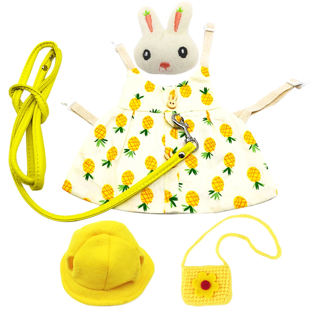 

Lovely Pet Dress Set Rabbit Chinchillas Skirt Leash Apparel Clothes Summer