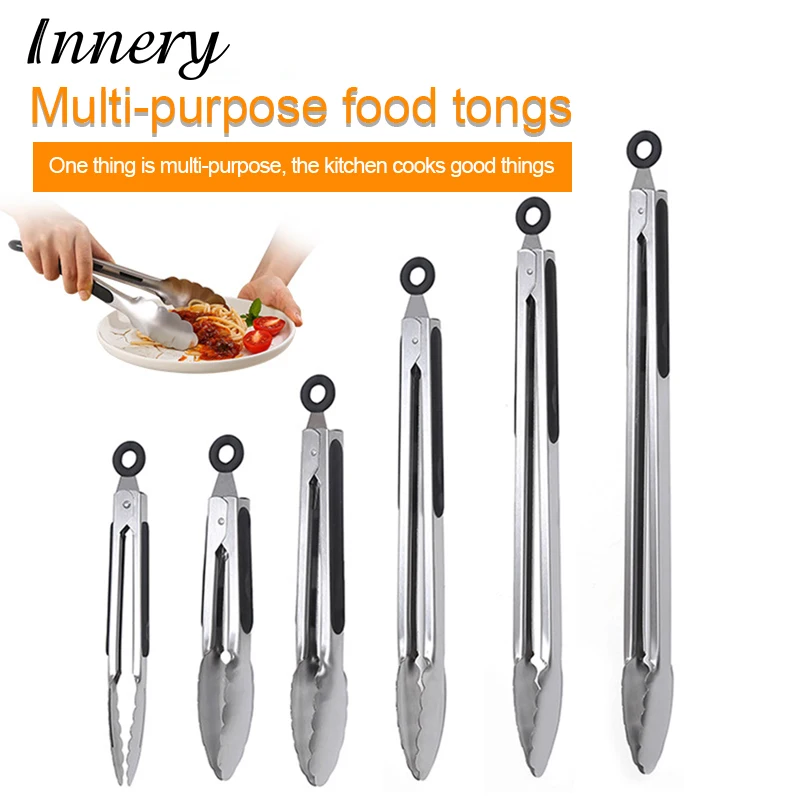 7/9/12/14/16 Inch Stainless Steel BBQ Grilling Tong Salad Bread Serving Non-Stick Kitchen Barbecue Cooking | Дом и сад