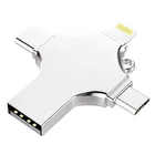 4 в 1 OTG USB флеш-накопитель Type-C, 16 ГБ, 32 ГБ, 64 ГБ, USB-накопитель, 128 ГБ, 256 ГБ, карта памяти для iPhone, Android, ПК, 512 ГБ
