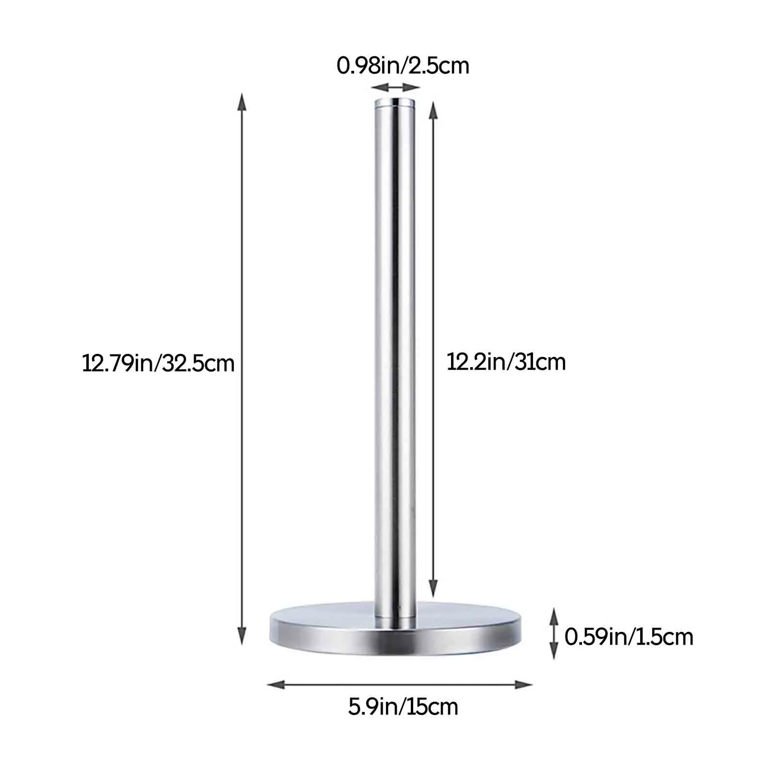 

40# Stainless Steel Paper Holder Stand Countertop Towel Hanging Holder For Bathroom Home Decor Accessories