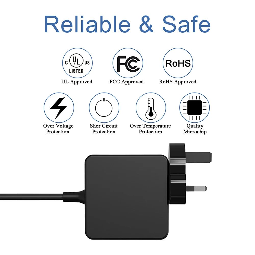 

Foldable 8.2Ft 45W AC Charger for Dell Chromebook 5190 3100 2-in-1 11 13 P28T P29T Laptop Type C Cable Power Supply Adapter Cord