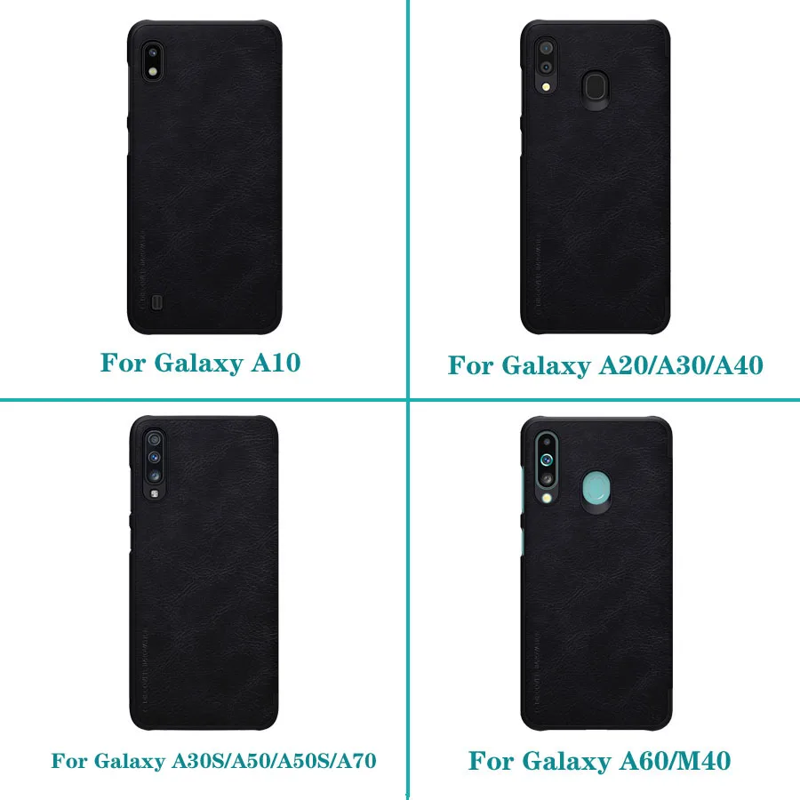 Для samsung Galaxy A50 A50S A10 A20 A30 A30S A40 A60 A70 M40 откидной Чехол Nillkin Qin кожаный откидной Чехол с отделением для карт чехлы для телефонов