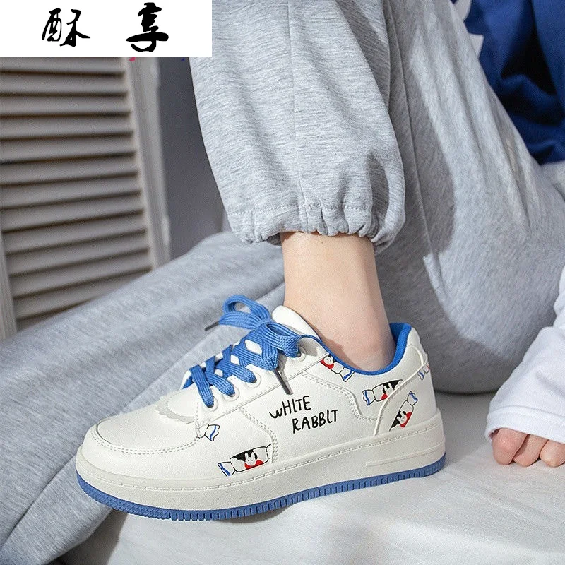 

2021 Spring New Casual Vulcanized Shoes Women's Thick-soled Increased Comfort Sneakers Lace-up Color Matching Women's Shoes