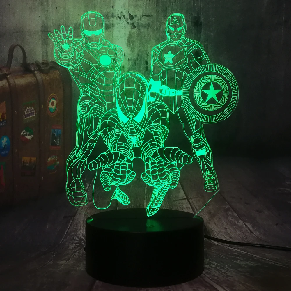 Мстители комиксы Marvel Железный человек Человек паук Капитан Америка 3D