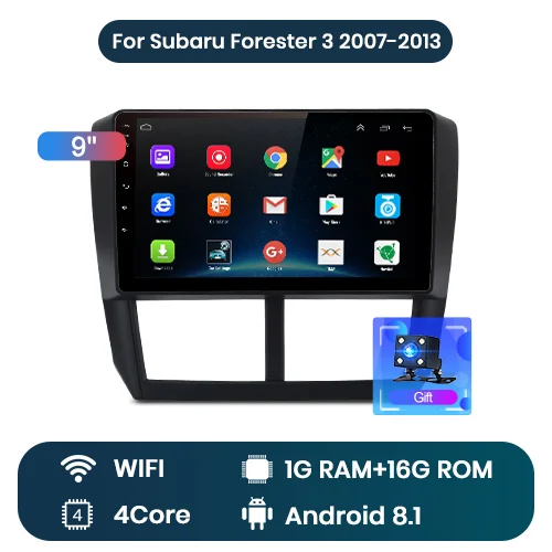 WIFI 1GB 16GB Junsun V1 2G+ 32G Android 8,1 автомобильный Радио Мультимедиа Видео плеер навигация gps для Subaru Forester 3 2007-2013 2 din Авто без dvd - Цвет: WIFI 1GB 16GB