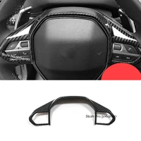 abs carbon fiber for peugeot 3008 gt 5008 2017 2020 accessories car steering wheel decoration cover trim car styling 1pcs