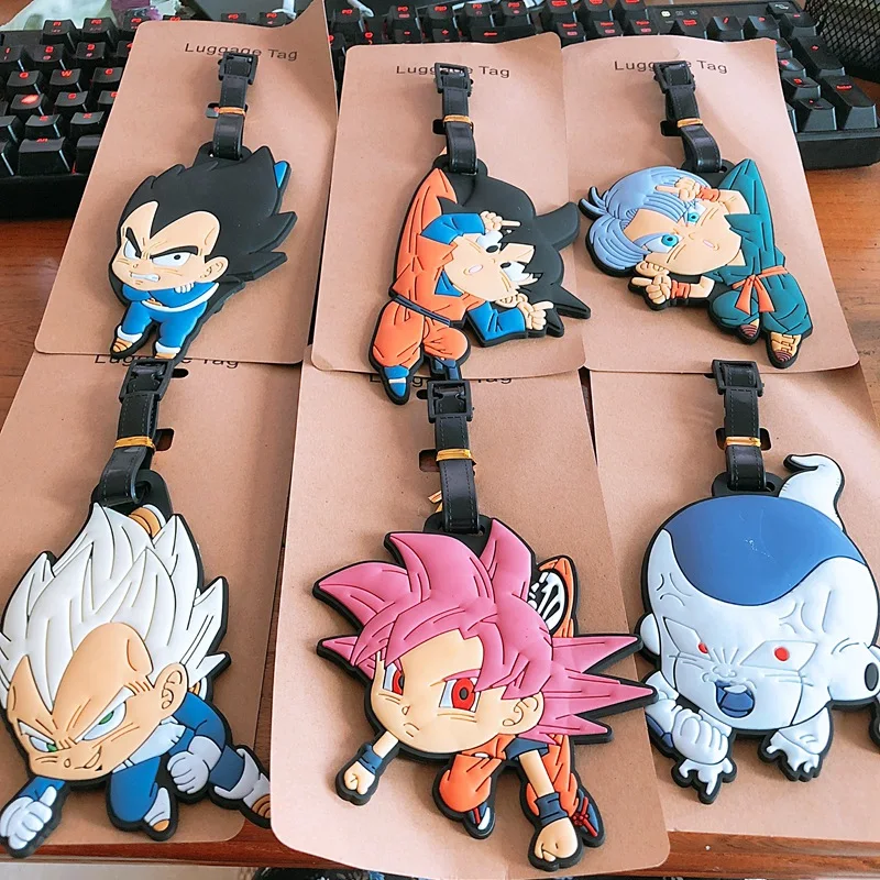 Мягкая резиновая бирка для багажа SonGoku, фигурки аниме, дракон, балз, сумка для посадки, бирки, подвесные сумки, модель, игрушки, подарок