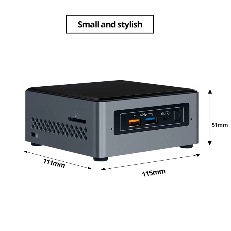 Мини ПК Intel NUC NUC6CAYH/HTPC Quad Core J3455 до 2 3 ГГц DDR3 WiFi Bluetooth 4k Поддержка двух мониторов Windows