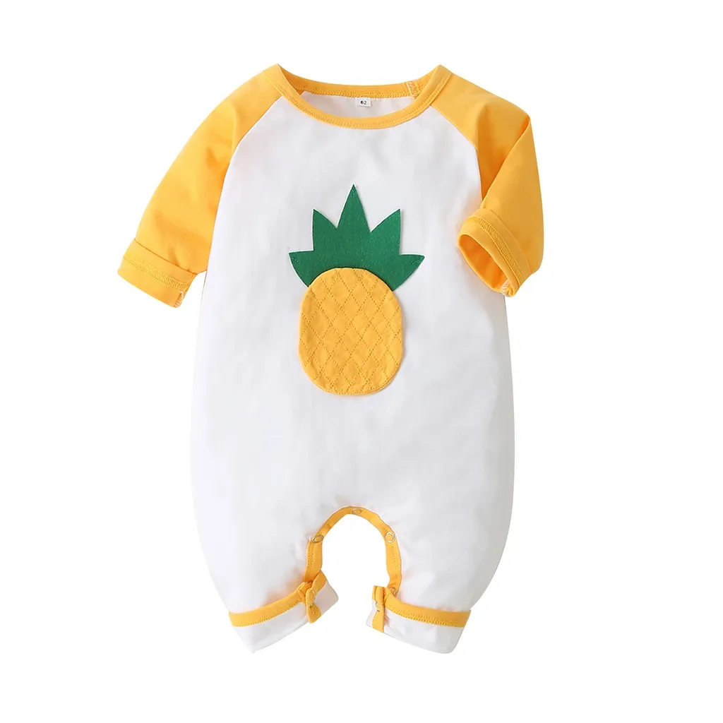 Комбинезон с длинным рукавом для новорожденных мальчиков и девочек комбинезон