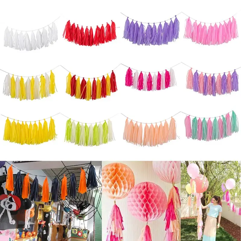 10 шт./компл. бумажные гирлянды с кисточками|Украшения своими руками для