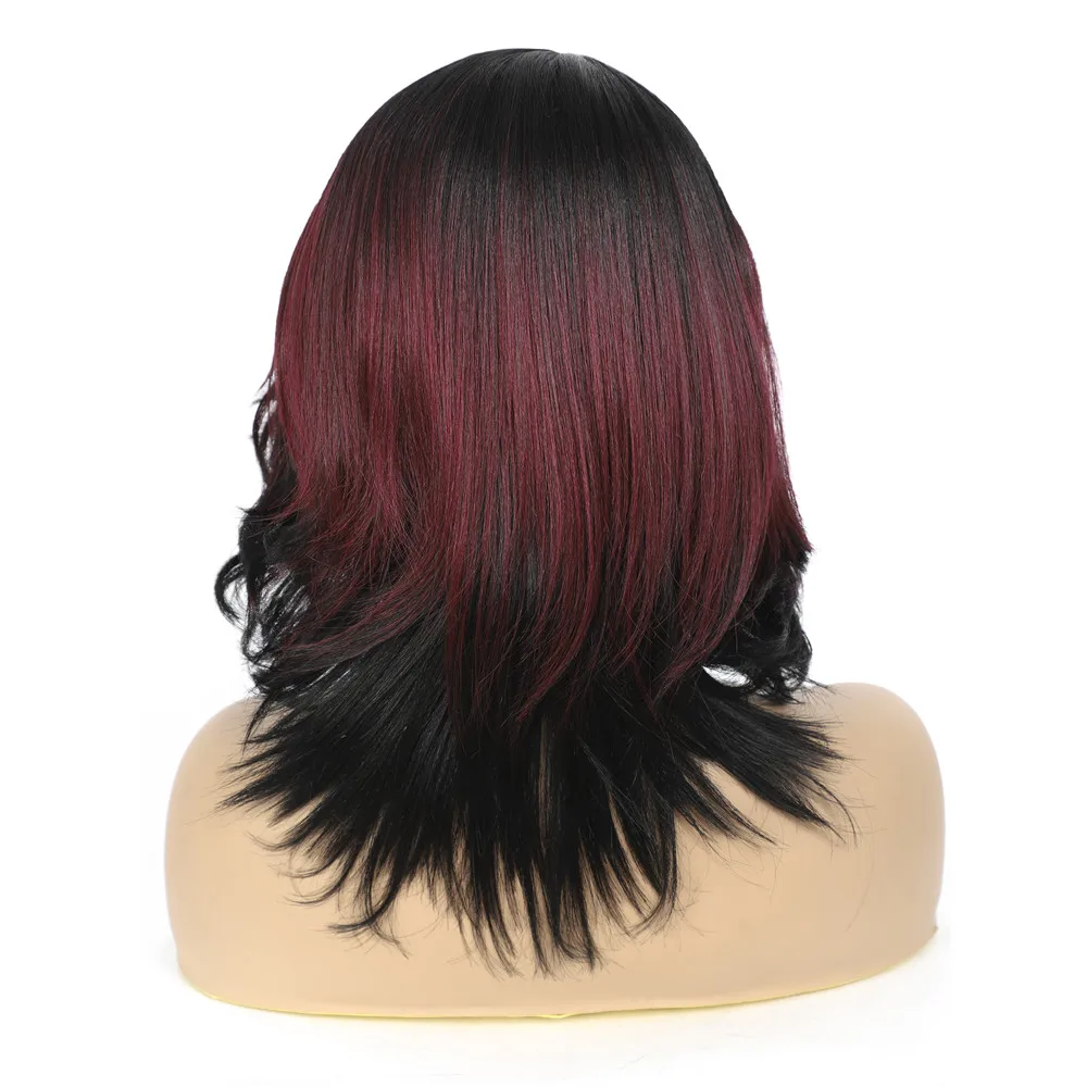 Brown Color Synthetic Hair Wigs With Bangs Side Part X TRESS High  Temperature Fiber Glueless Hairpiece Straight Women Short Wig|Synthetic  None-Lace Wigs| - AliExpress