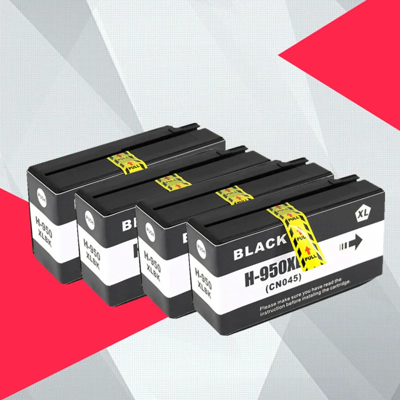 4PCS Black Совместимость для hp 950XL 951XL 950 951 чернильный картридж для hp Officejet Pro 8100 8600 8610 8615 8620 8625 251dw 276dw для hp 950 - Цвет: 4PCS Black