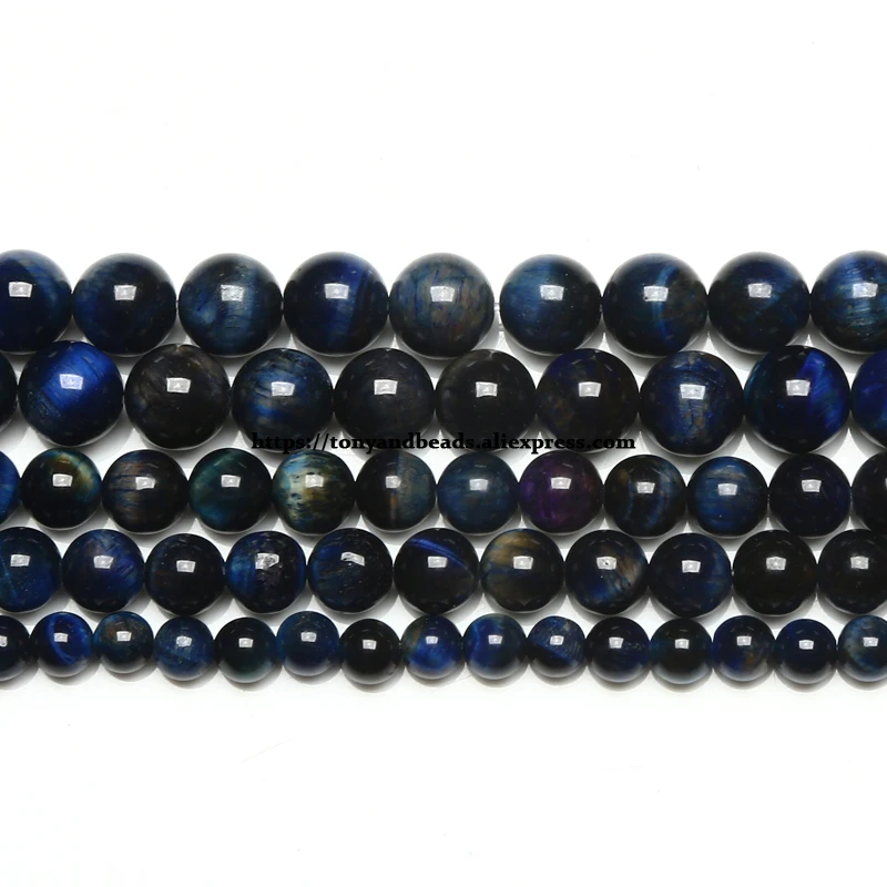 

Natural B Quality Blue Lapis Lazuli Color Tiger Eye Agate Stone Round Loose Beads 15" Strand 6 8 10 12MM For Jewelry
