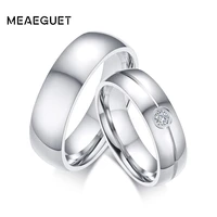 meaeguet promise wedding lovers rings for women men silver color stainless steel couple engagement wedding jewelry usa size