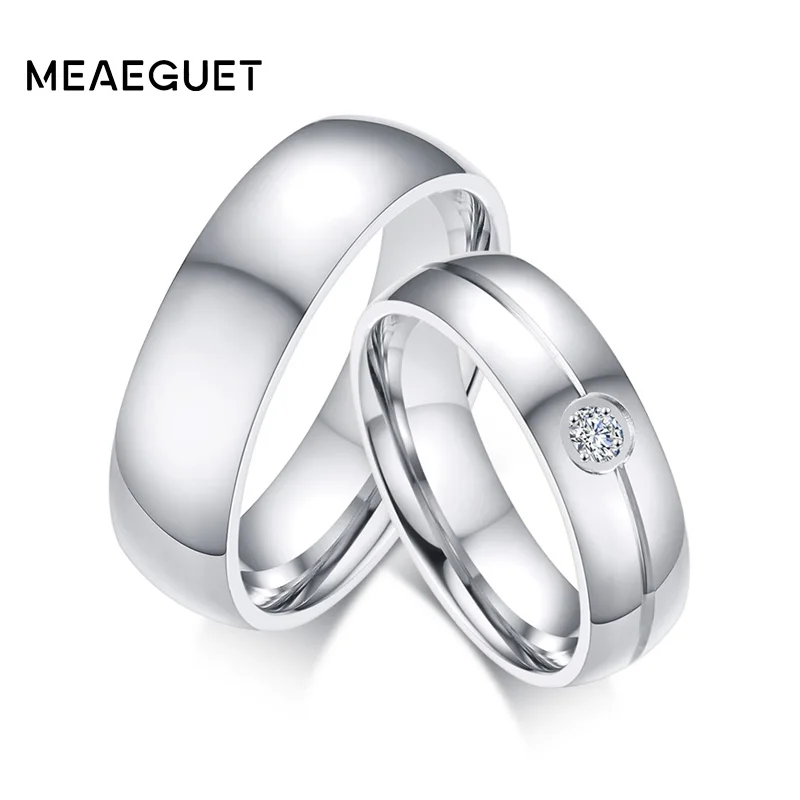 Meaeguet Promise обручальные кольца для мужчин и женщин серебряного цвета из