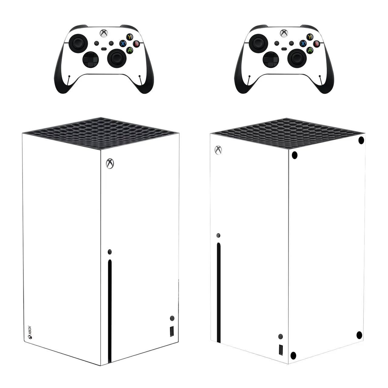 Стильная наклейка для консоли Xbox серии X в белом цвете стильная с 2 джойстиками 1 |