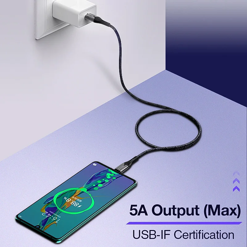 Кабель USB C CHOETECH 5A/40 Вт Сверхбыстрая Зарядка для Huawei Mate 30 Pro P20 быстрая зарядка