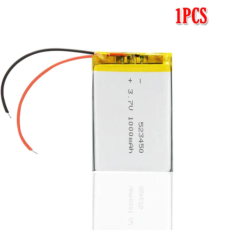 1pcs 1000 мАч 3,7 в 523450 полимерная литиевая аккумуляторная батарея литий-ионная батарея для gps смартфона DVD MP3 MP4 MP5 Светодиодная лампа Lipo cell - Цвет: 1pcs