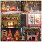 Фотофон Laeacco на Рождество, деревянная доска, светильник, дерево, подарки, свечи, снег, Фотофон, детский портрет, Фотофон