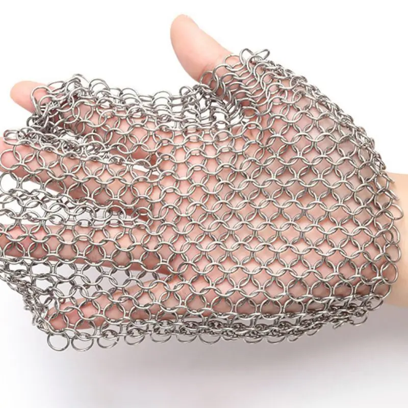 Чугунный очиститель из нержавеющей стали Chainmail щетка для домашняя кухонная