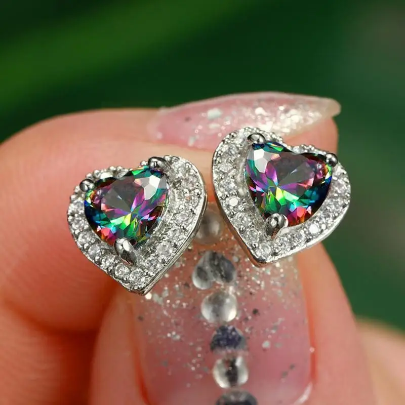 

Fashion 7 color Women Hearts & Arrows cut AAA+ Cubic earrings Zircon R3W3