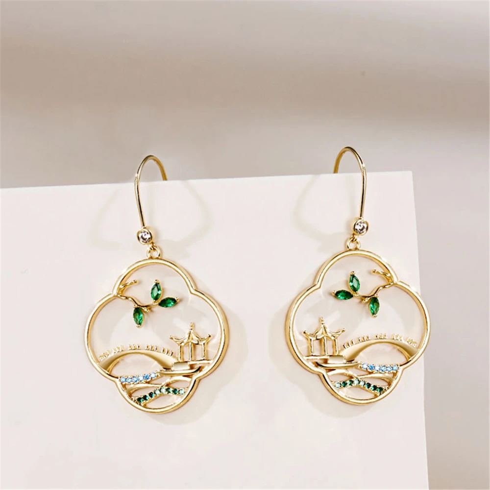

Chinese Style Earrings Drop Earrings Dangle Jewellery Elegance Women's Accessories Aesthetic Silver Party Banquet Red carpet