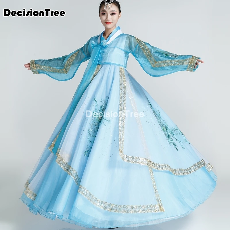 2021 традиционный костюм с блестками в Корейском стиле hanbok женское длинное платье