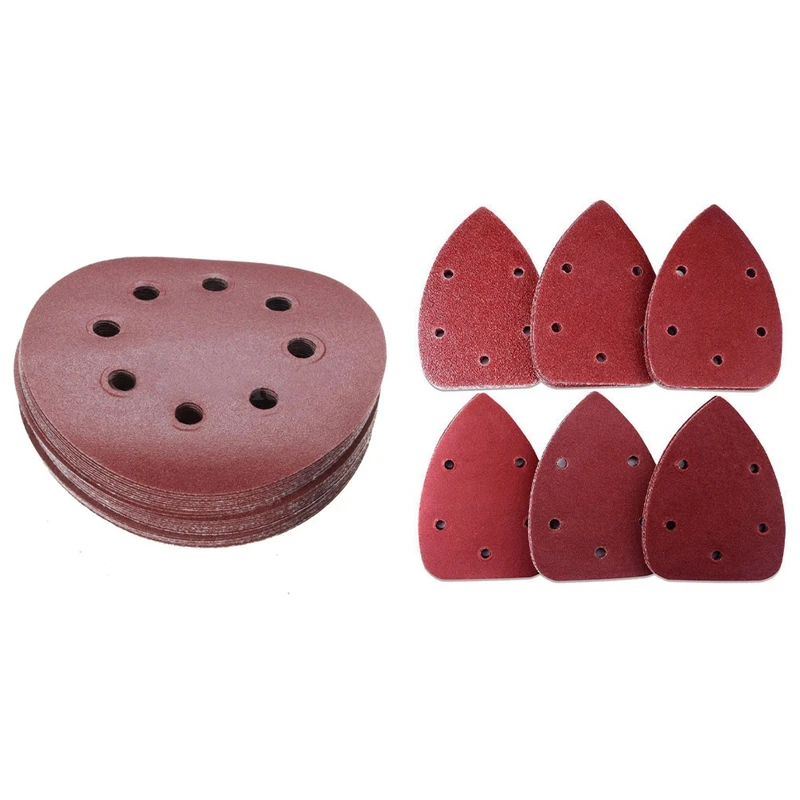 

30Pcs 5Inch 125Mm 8 Hole 240 Grit Sand Sanding Disc & 40Pcs 14 Cm Mouse Sander Pad Sandpaper Mix 60 80 120 240