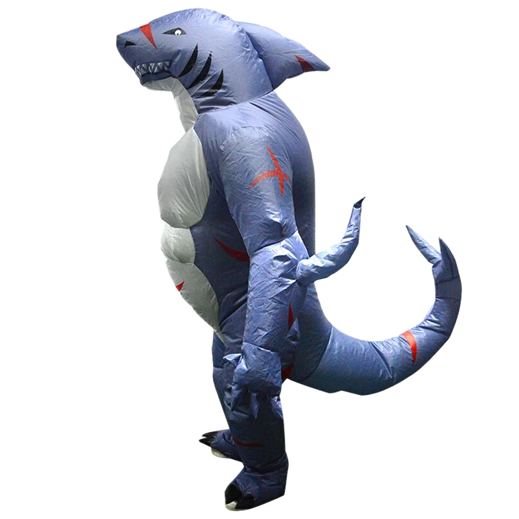 

Inflatable Shark Costume Jumpsuit Outfit Suit Cosplay Party Fancy Dress