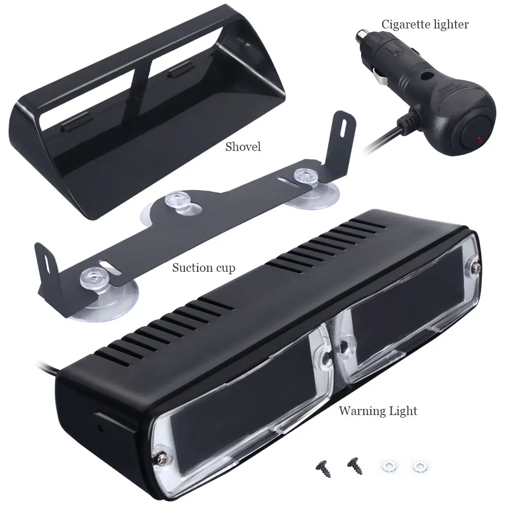

Vehemo Strobe Light Cigarette Lighter Windshield LED LED Suction Cup Strobe Light Car Flash Auto Caremergencylamp Lamp