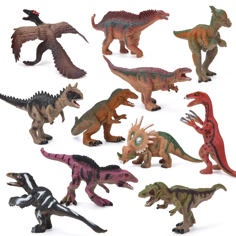 Однотонная детская модель животного тираннозавр трицератопс пластиковый
