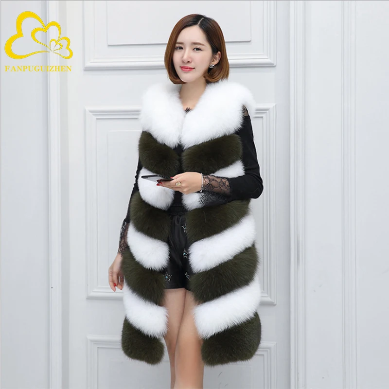 Модные пальто из искусственного лисьего меха с кожей оптовая продажа куртка