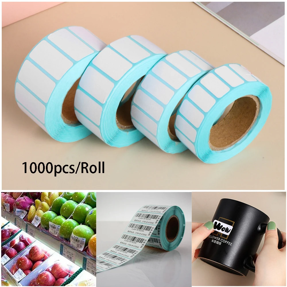 

1000pcs/Roll Blank Label Adhesive Thermal Label Sticker Paper Supermarket Price Direct Print Waterproof