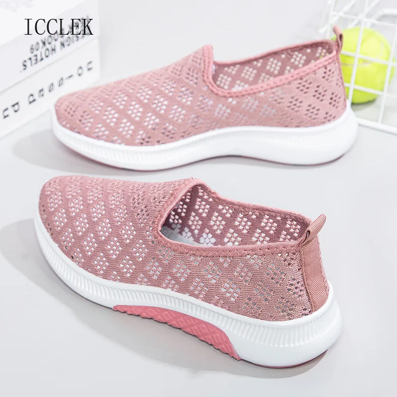 

Summer New Old Beijing Cloth Shoes Female Flying Woven Mesh Surface Hollow Breathable Shallow Mouth Flat Bottom Leisure Pedal
