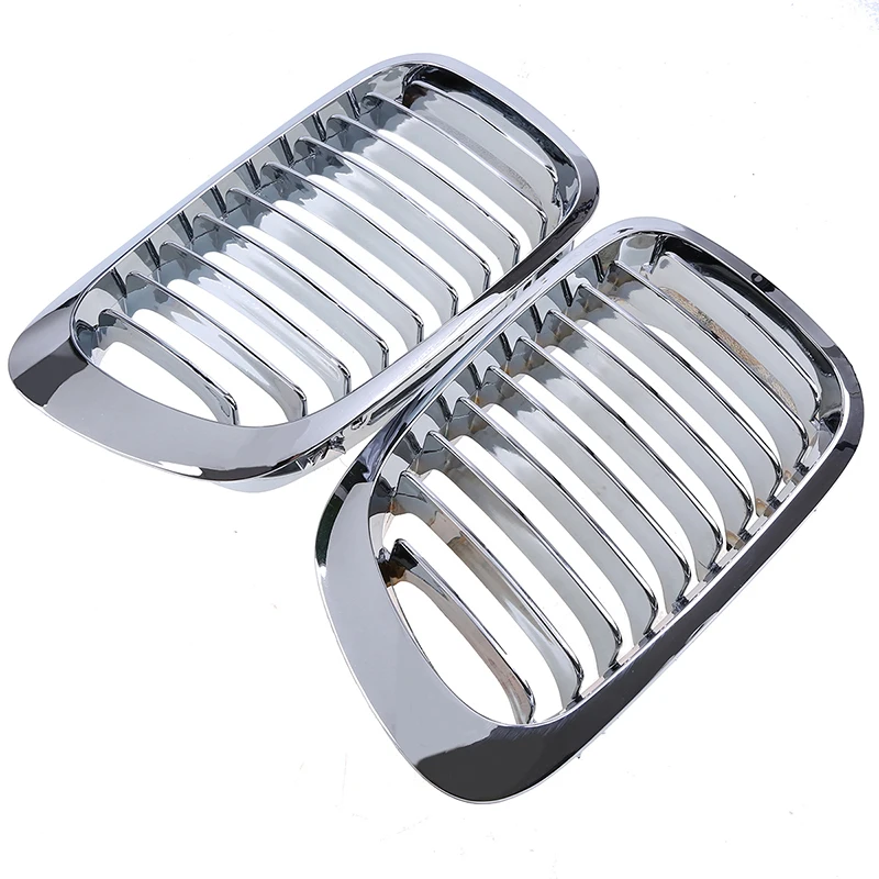 

POSSBAY A Pair Chrome Car Front Grille Racing Grills auto Center Grilles for BMW 3-Series M3 Cabrio 325Ci 328Ci 330Ci 2001-2006