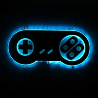 video game gamepad controller led lighted wall mirror lamps game room remote control color changing novelty lighting night light