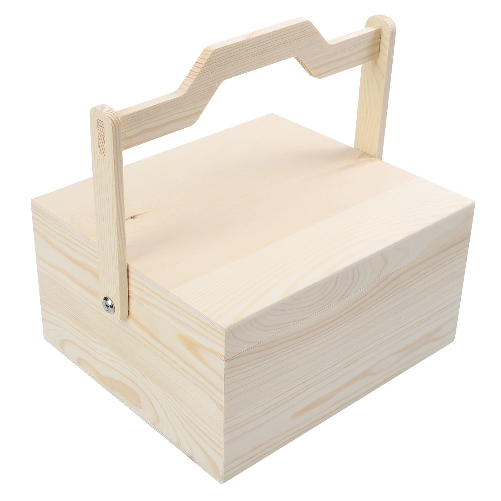 

1pc Wooden Box Wooden Storage Box Wooden Jewelry Box Wooden Unfinished Storage Box with Handle
