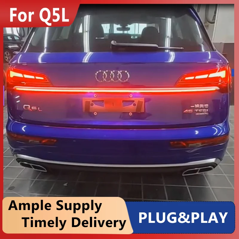 

Car LED Rear Fog Lamp Brake Light Dynamic Turn Signal Reflector For Audi Q5L 2020-2021 Rear Bumper Trunk Tail Light